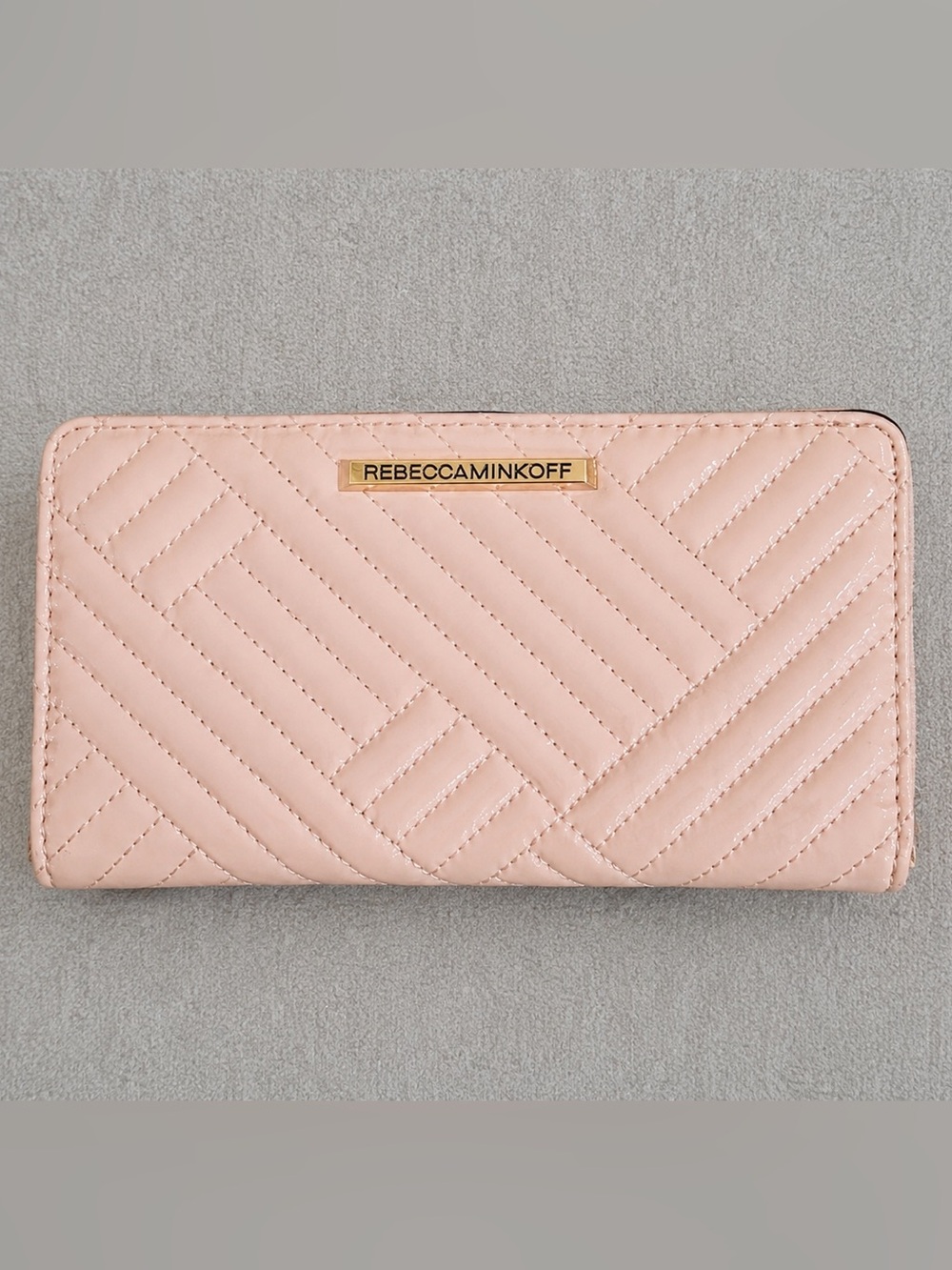 Rebecca Minkoff Blush Quilted Patent Leather Wallet